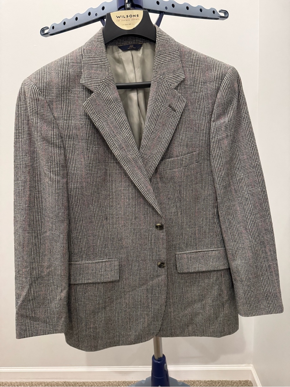 BROOKS BROTHERS MEN Vintage Gray Plaid  100% WOOL BLAZER , 42 SH *See pics